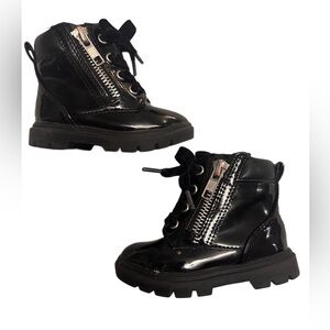 Wonder Nation Shiny Black Baby Boots